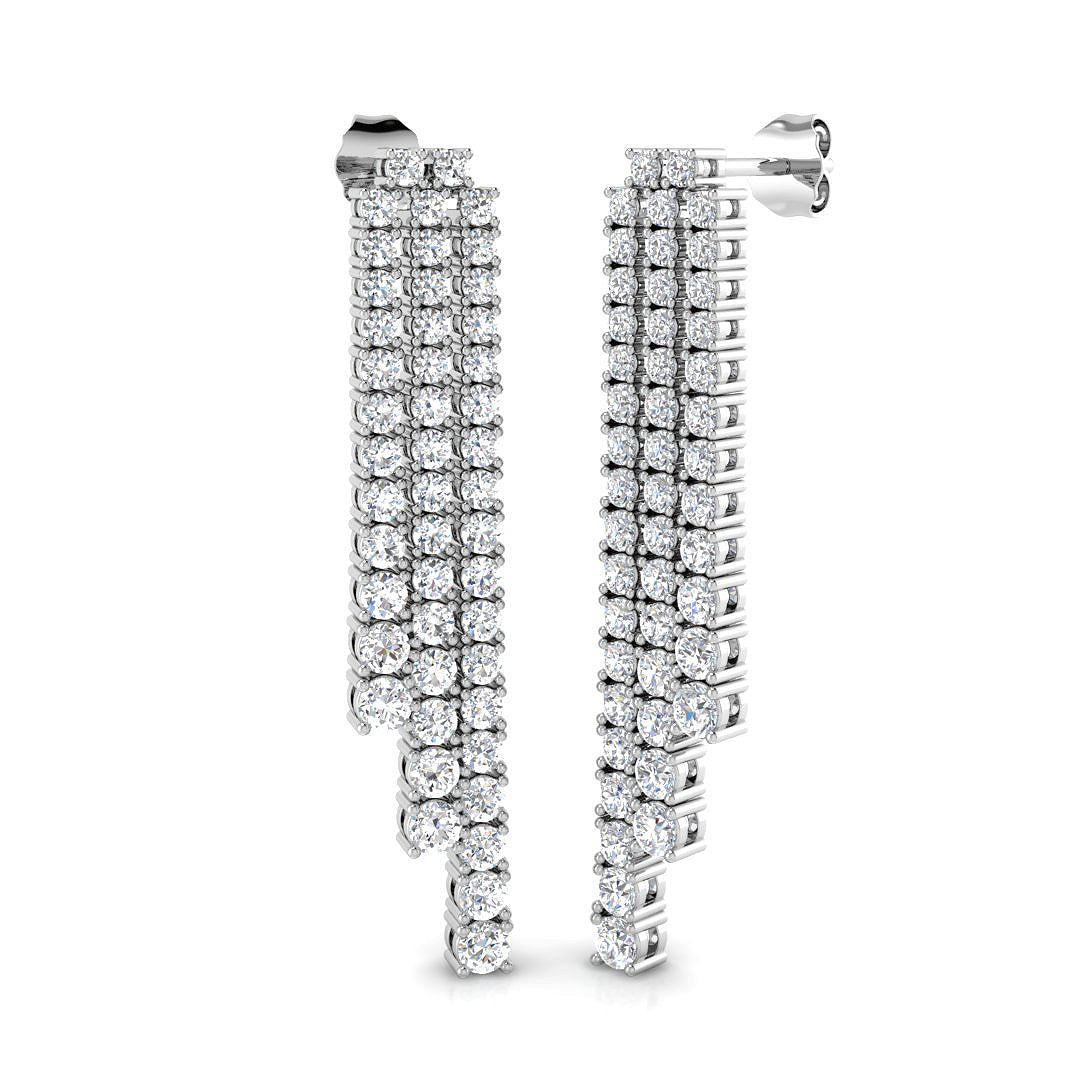 9ct White Gold Round Lab Grown Diamond Earrings 1