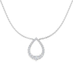 9ct White Gold Round Lab Grown Diamond Necklace 1