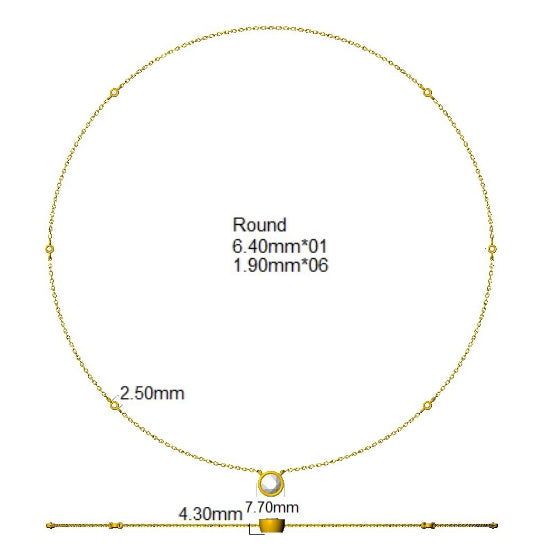 9ct Yellow Gold Round Lab Grown Diamond Necklace 2