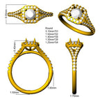 Platinum Round Lab Grown Diamond Ring 3