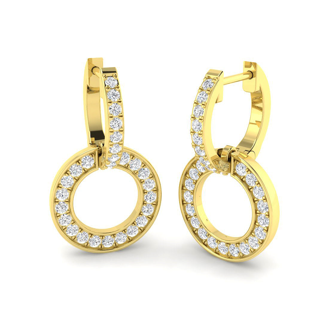 9ct Yellow Gold Round Lab Grown Diamond Earrings 1