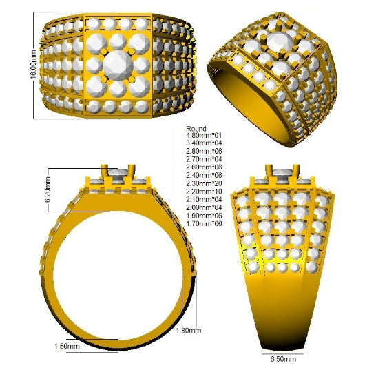 9ct Yellow Gold Round Lab Grown Diamond Ring 3