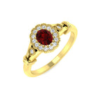 9ct Yellow Gold Oval Ruby and Diamond Ring 1