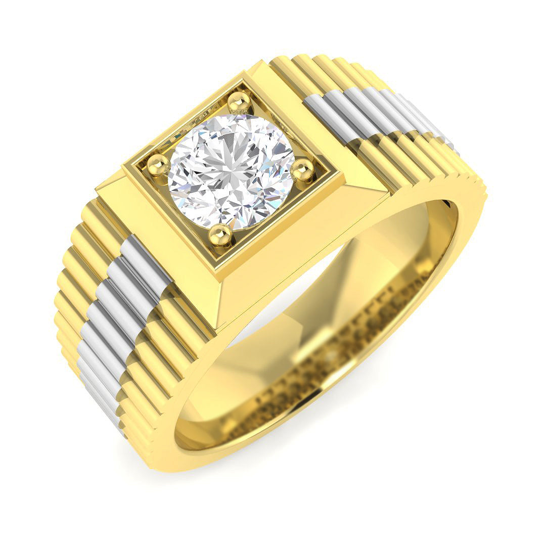 9ct Yellow Gold Round Lab Grown Diamond Ring 1