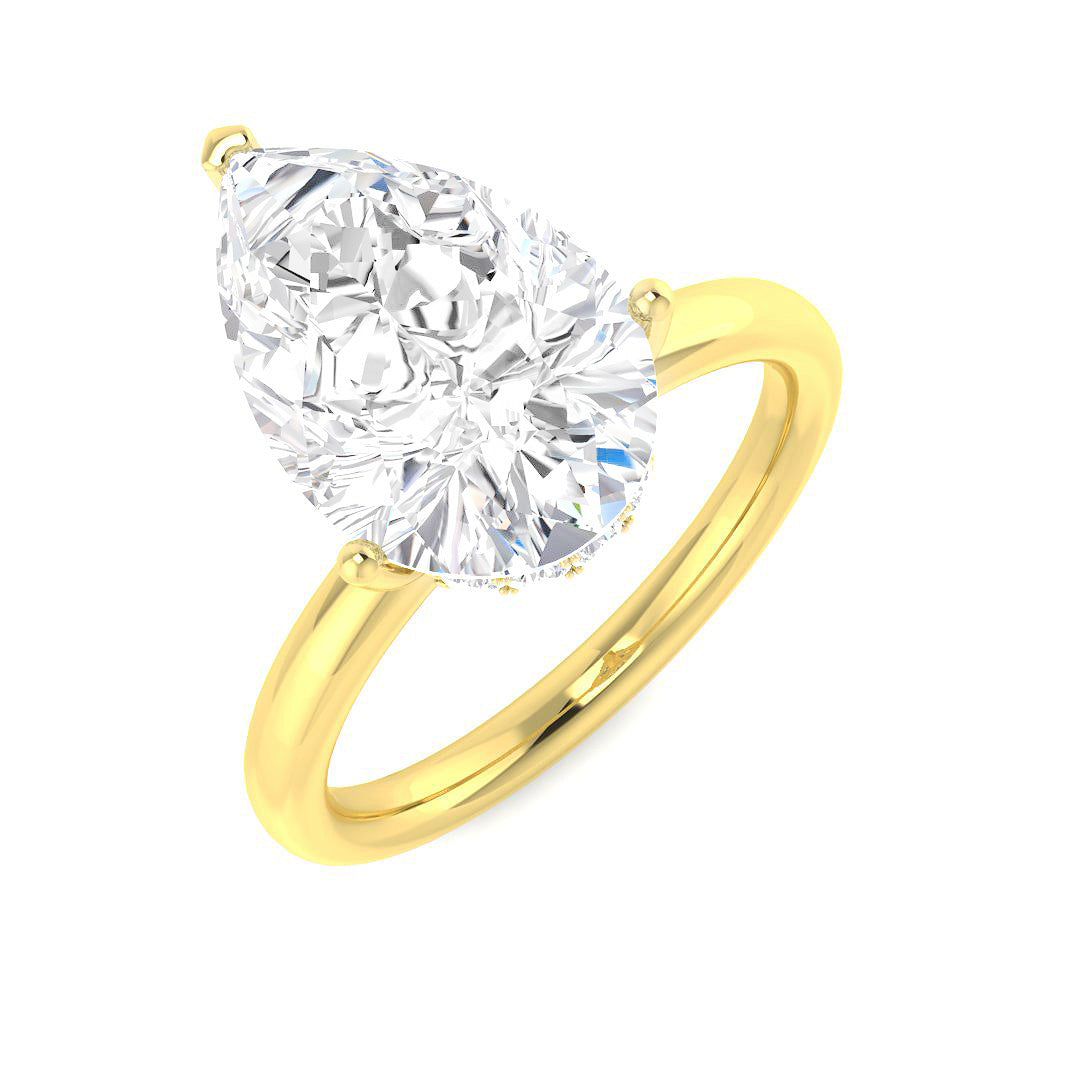 18ct Yellow Gold Pear Lab Grown Diamond Ring 1