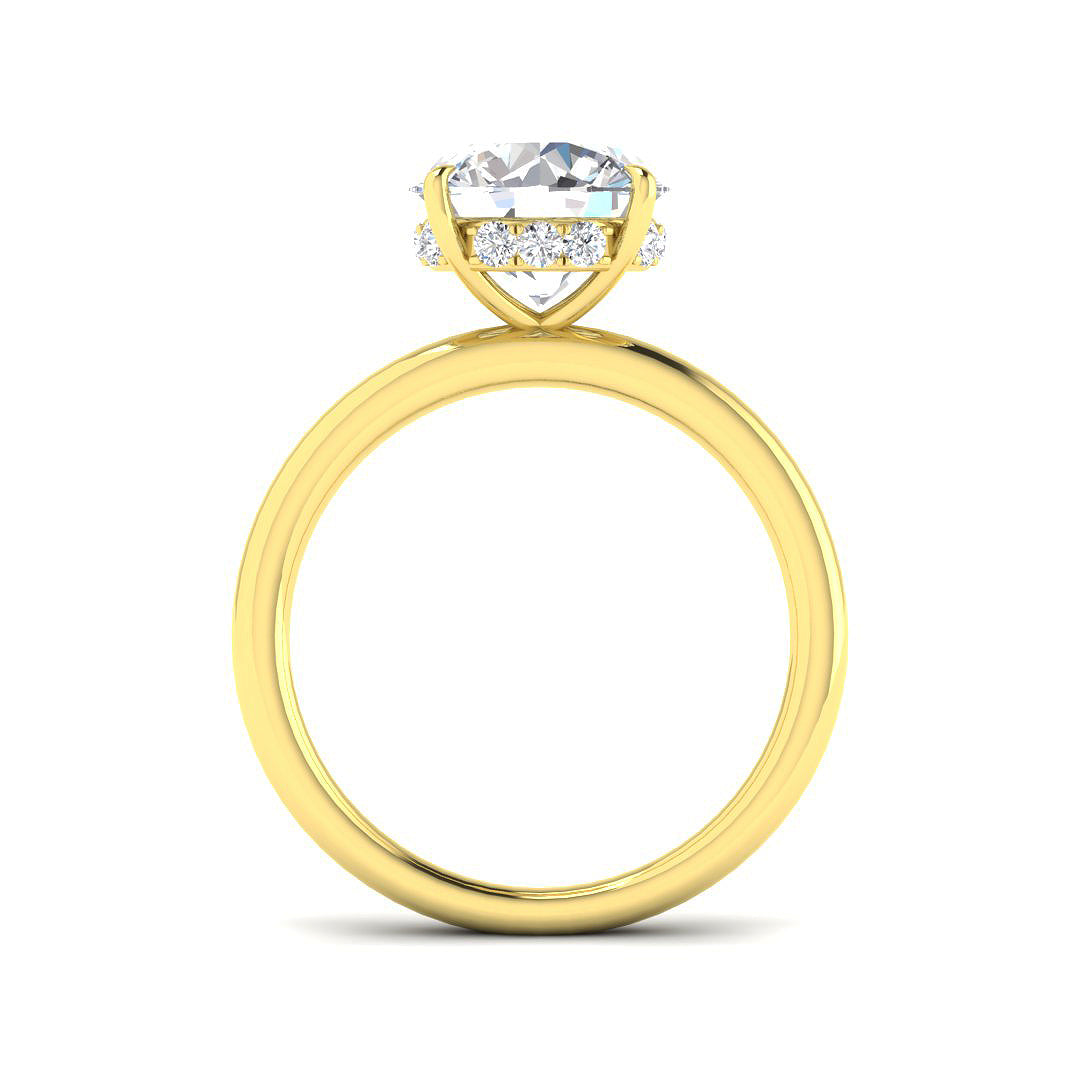 9ct Yellow Gold Round Lab Grown Diamond Ring 2