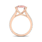 9ct Rose Gold Radiant Lab Grown Diamond and Lab Pink Diamond Ring 2