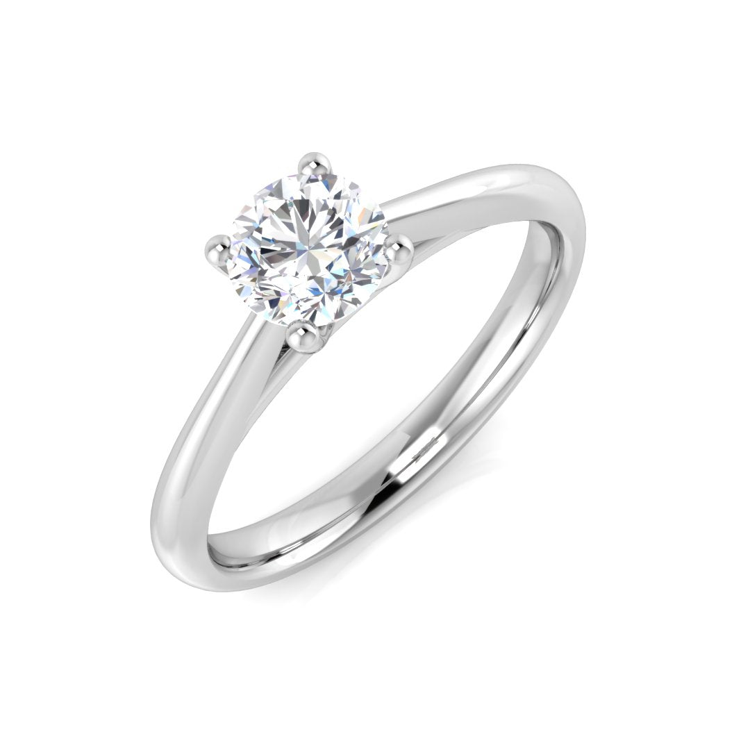 9ct White Gold Round Lab Grown Diamond Ring 1