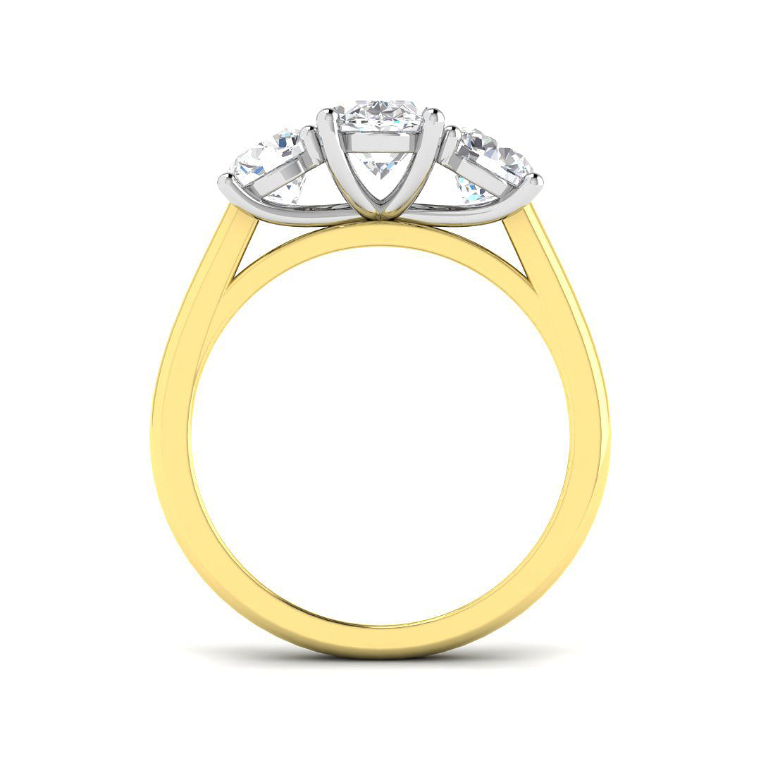 18ct Two Tone Oval Lab Grown Diamond Ring 2