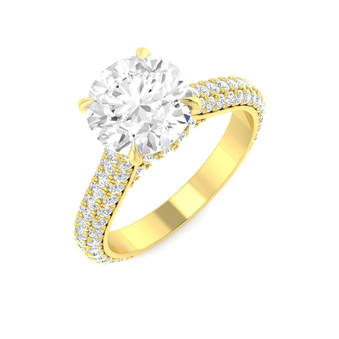 9ct Yellow Gold Round Lab Grown Diamond Ring 1