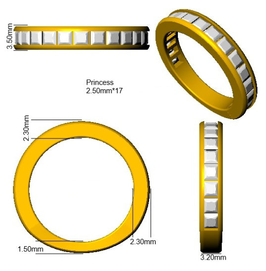 18ct Yellow Gold Princess Lab Grown Diamond Ring 3