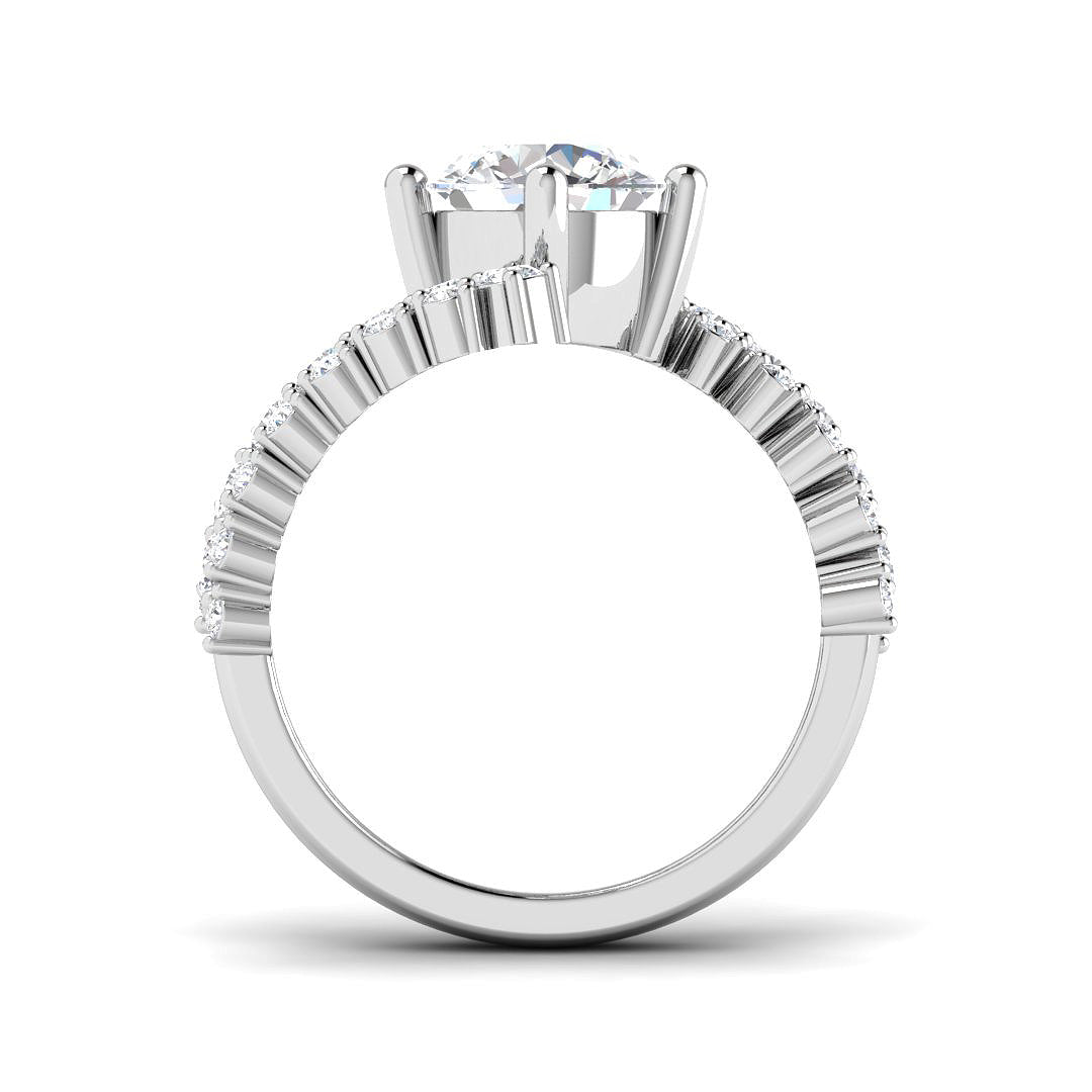 18ct White Gold Round Lab Grown Diamond Ring 2