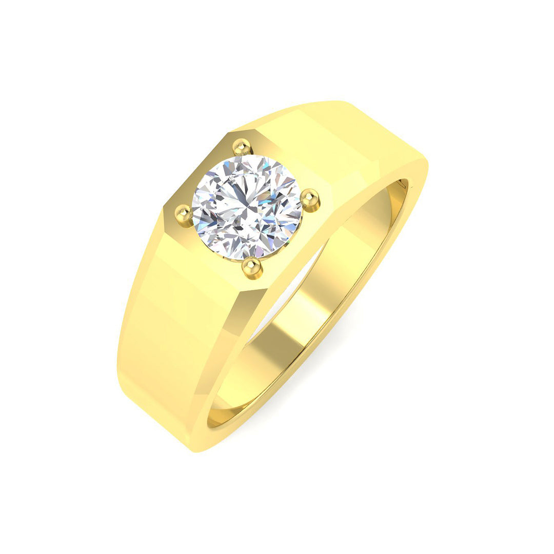 9ct Yellow Gold Round Lab Grown Diamond Ring 1