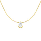 9ct Yellow Gold Pear Lab Grown Diamond Necklace 1