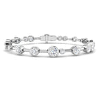 9ct White Gold Round Lab Grown Diamond Bracelet 1