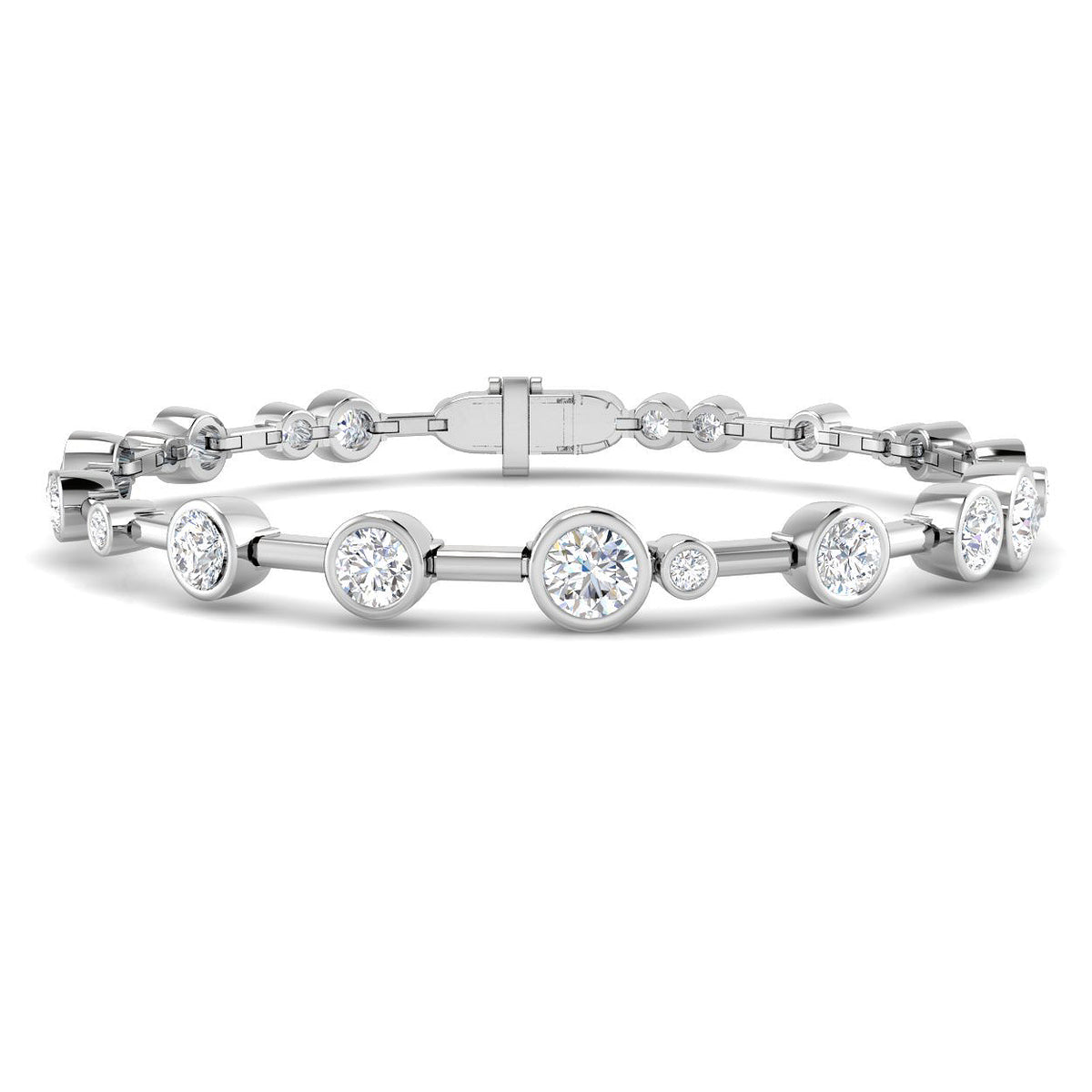 9ct White Gold Round Lab Grown Diamond Bracelet 1