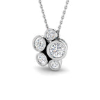 9ct White Gold Round Lab Grown Diamond Pendant 1