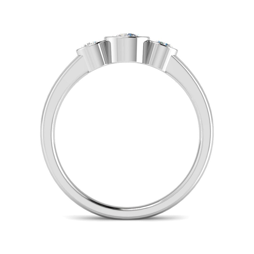 9ct White Gold Round Lab Grown Diamond Ring 2