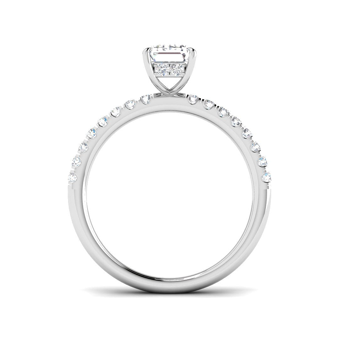 9ct White Gold Emerald Cut Lab Grown Diamond Ring 2