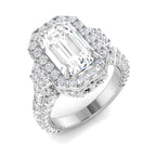 9ct White Gold Radiant Lab Grown Diamond Ring 1