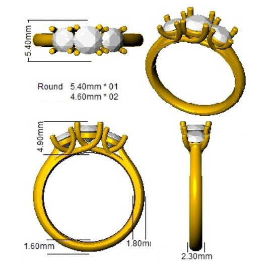 Platinum Round Lab Grown Diamond Ring 2