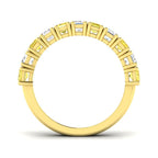 9ct Yellow Gold Emerald Cut Lab Grown Diamond and Lab Yellow Diamond Ring 2