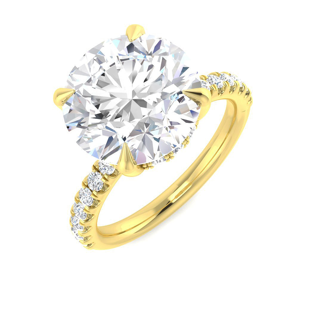 9ct Yellow Gold Round Lab Grown Diamond Ring 1