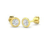 9ct Yellow Gold Round Lab Grown Diamond Earrings 1