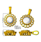 9ct Yellow Gold Round Old Cut Lab Grown Diamond Pendant 2