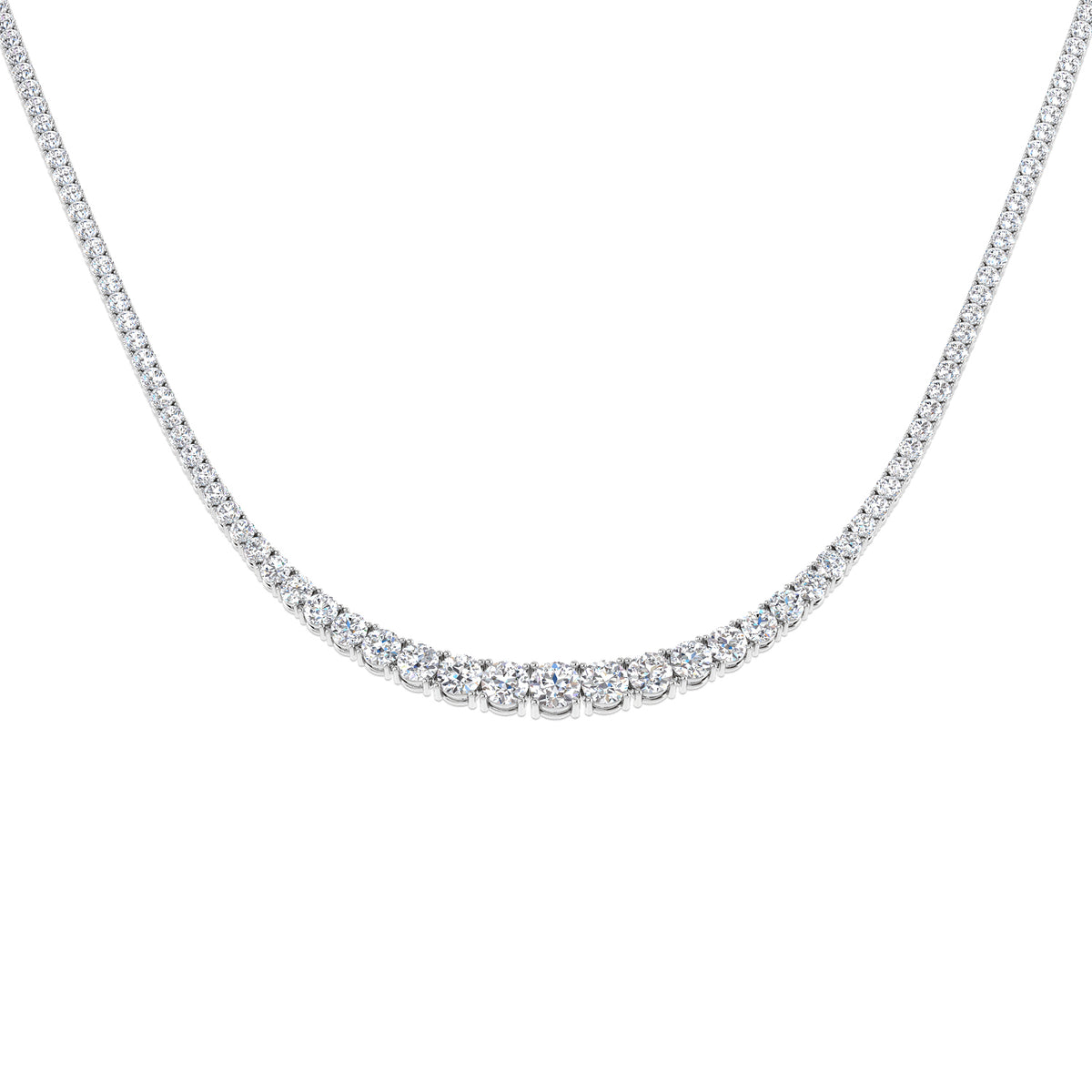 9ct White Gold Round Lab Grown Diamond Necklace 1