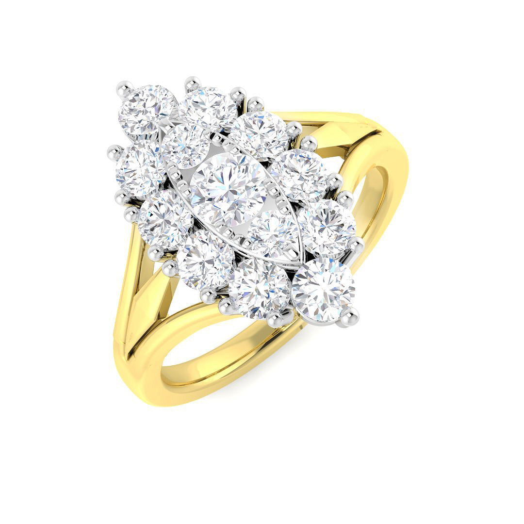 9ct Two Tone Round Lab Grown Diamond Ring 1