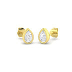 9ct Yellow Gold Oval Lab Grown Diamond Earrings 1