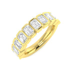 9ct Yellow Gold Emerald Cut Lab Grown Diamond Ring 1