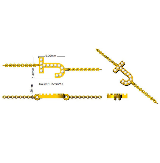 9ct Yellow Gold Round Lab Grown Diamond Bracelet 2