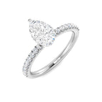 9ct White Gold Pear Lab Grown Diamond Ring 1
