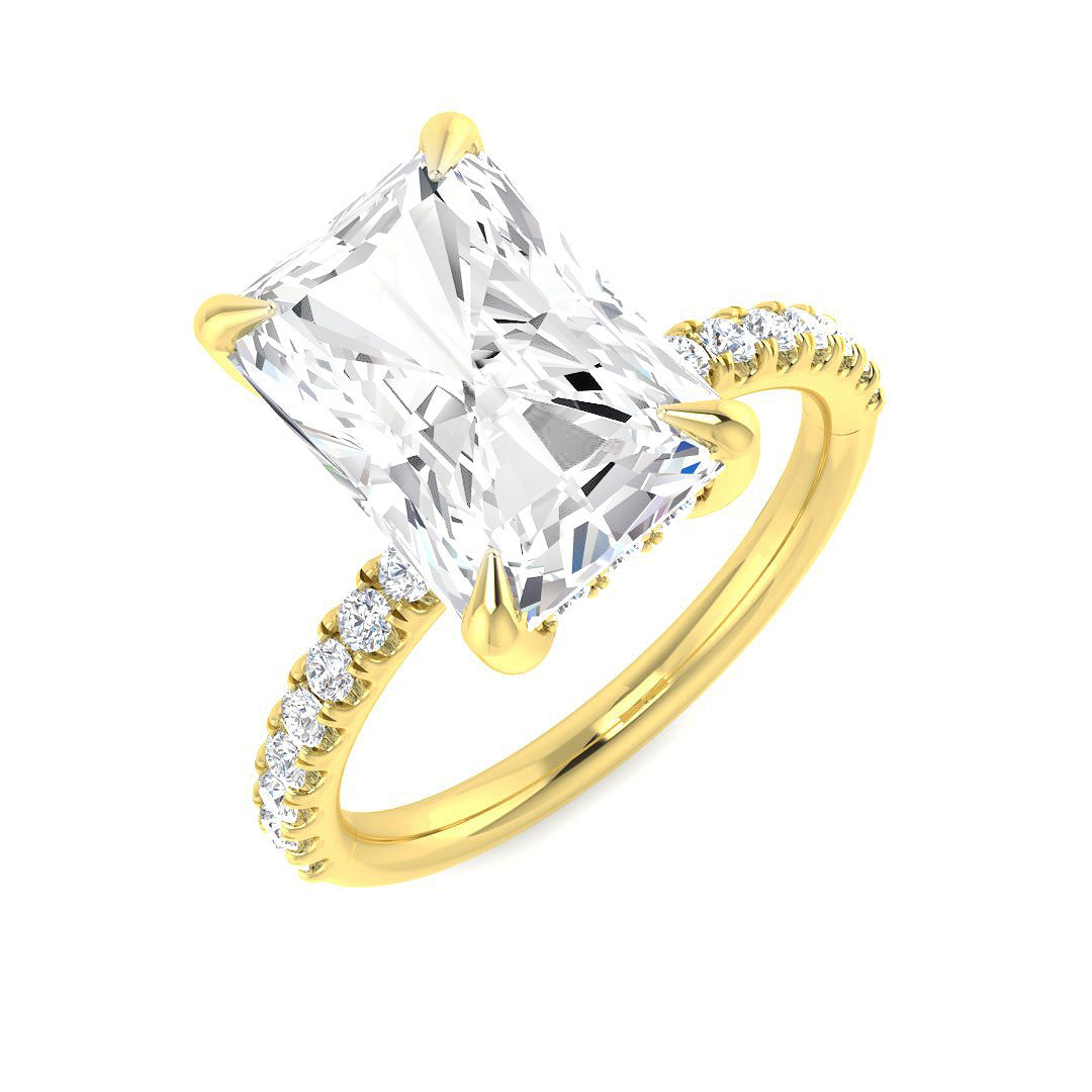 18ct Yellow Gold Radiant Lab Grown Diamond Ring 1