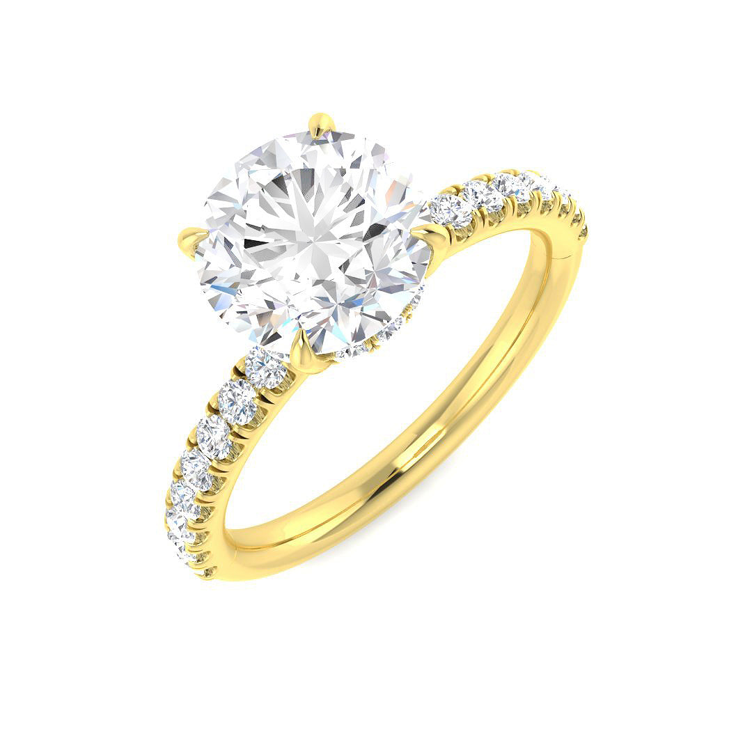 18ct Yellow Gold Round Lab Grown Diamond Ring 1