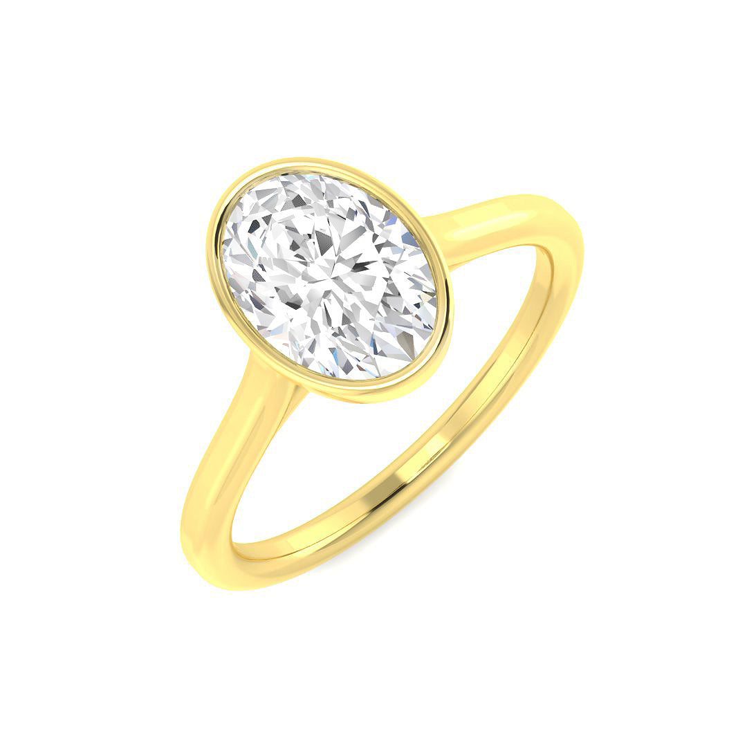 9ct Yellow Gold Oval Lab Grown Diamond Ring 1