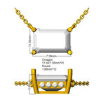 9ct Yellow Gold Emerald Cut Lab Grown Diamond Necklace 2