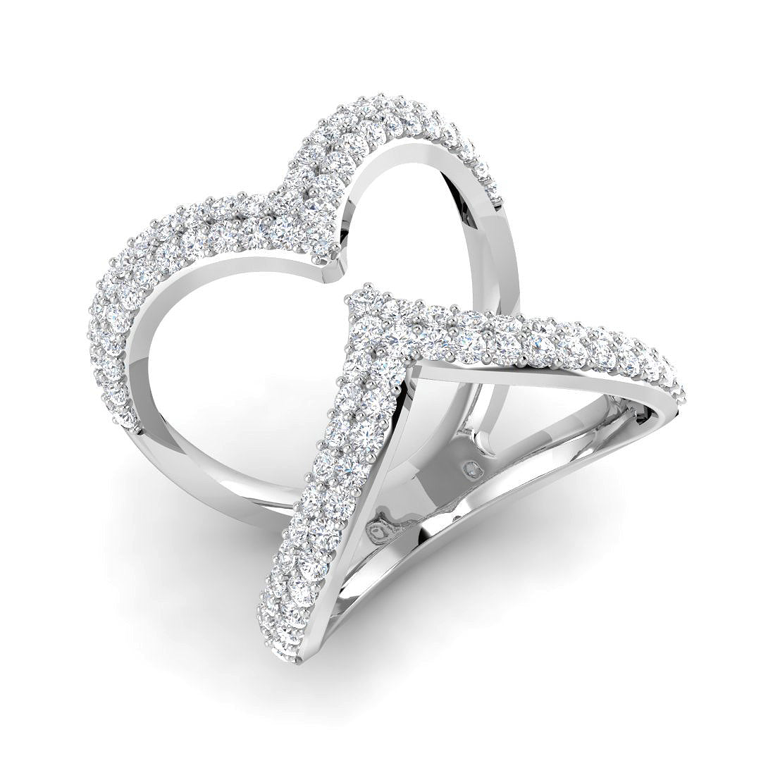 9ct White Gold Round Lab Grown Diamond Ring 1