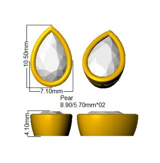9ct White Gold Pear Lab Grown Diamond Earrings 2