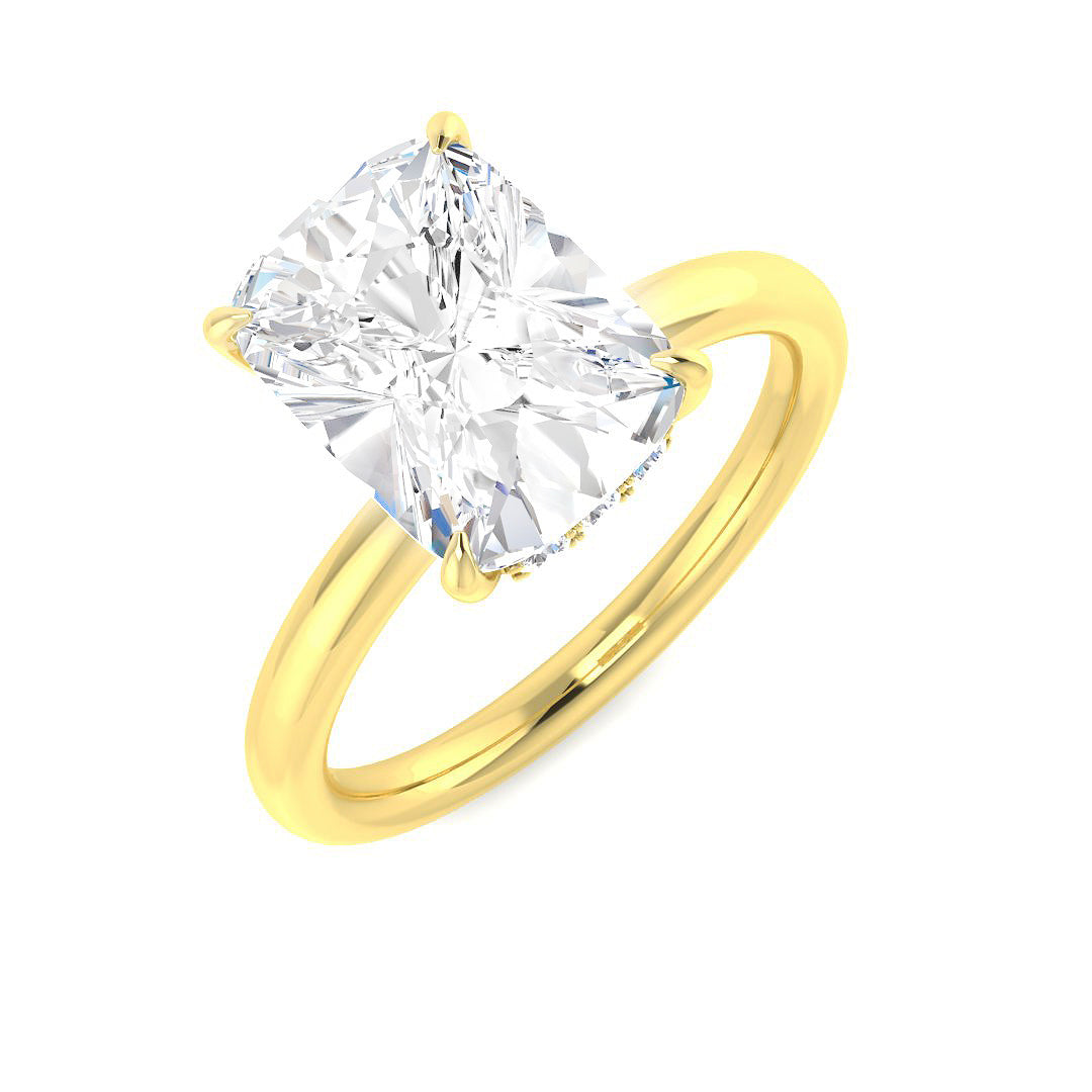 9ct Yellow Gold Cushion Lab Grown Diamond Ring 1