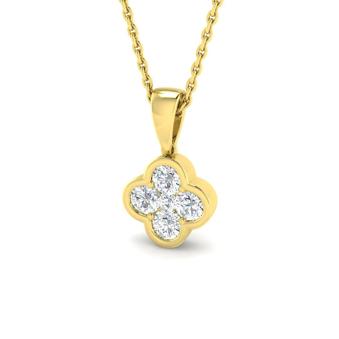9ct Yellow Gold Round Lab Grown Diamond Pendant 1
