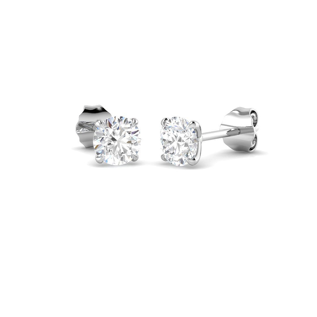 9ct White Gold Round Lab Grown Diamond Earrings 1