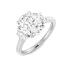 9ct White Gold MoonCut and Oval Lab Grown Diamond Ring 1