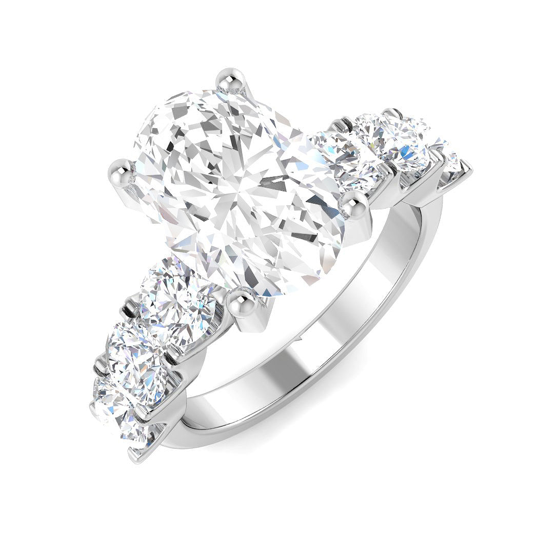 9ct White Gold Oval Lab Grown Diamond Ring 1