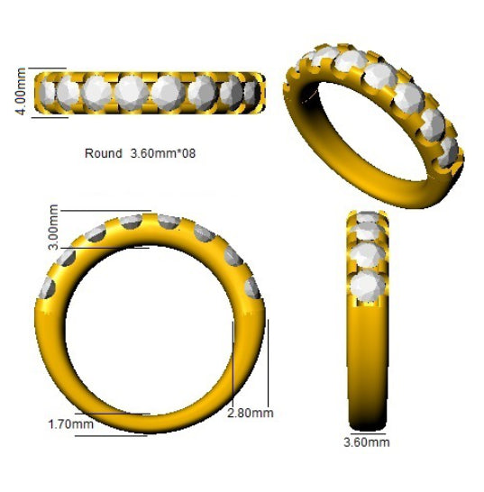 Platinum Round Lab Grown Diamond Ring 2