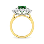 9ct Two Tone Oval Emerald and Diamond Ring 2