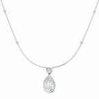 18ct White Gold Pear Lab Grown Diamond Necklace 1