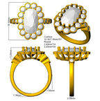 9ct Yellow Gold Cushion Cvd Old Cut Ring 3